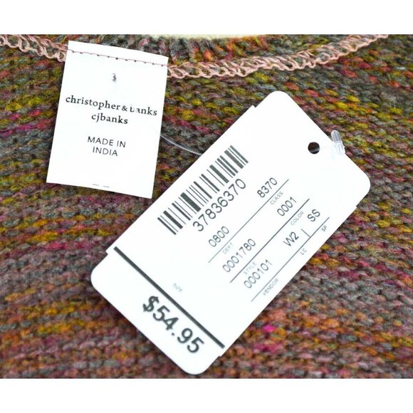 Christopher & Banks Multi Color Space Dye Ruana Poncho Sweater ONE SIZE CJ NWT - Picture 5 of 5